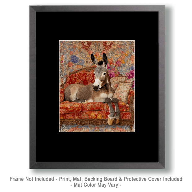 Donkey on Chaise Lounge Print
