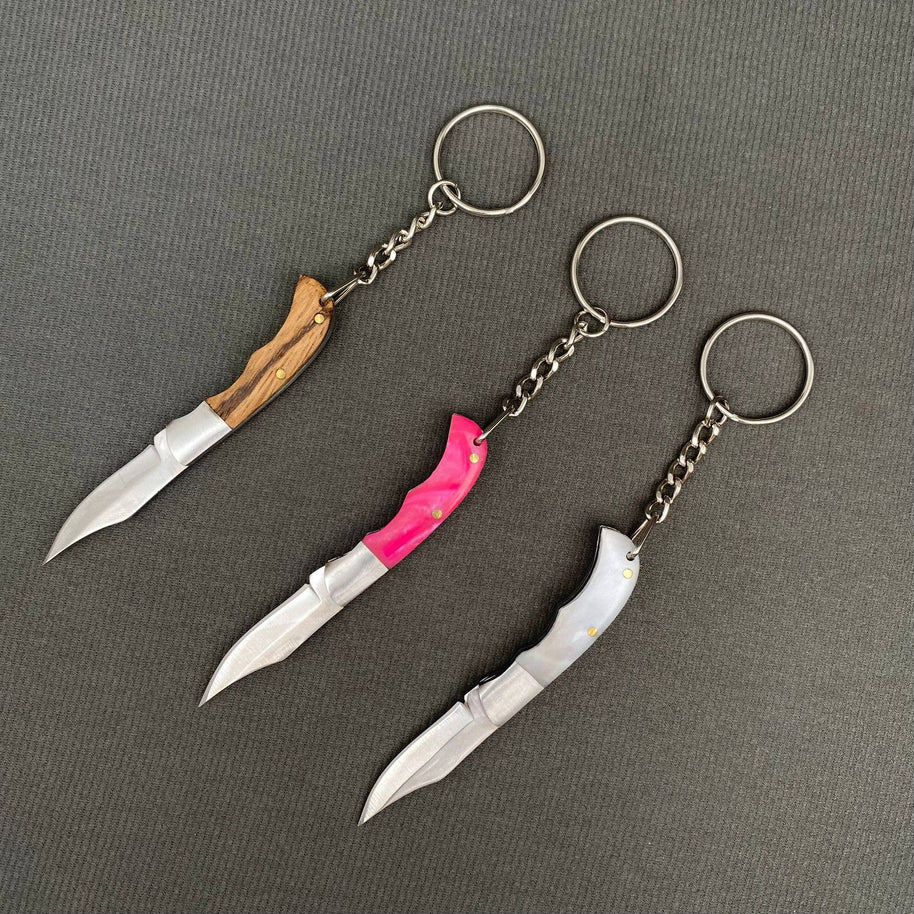 Wood & Acrylic Handle Foldable Stainless Steel Knife
