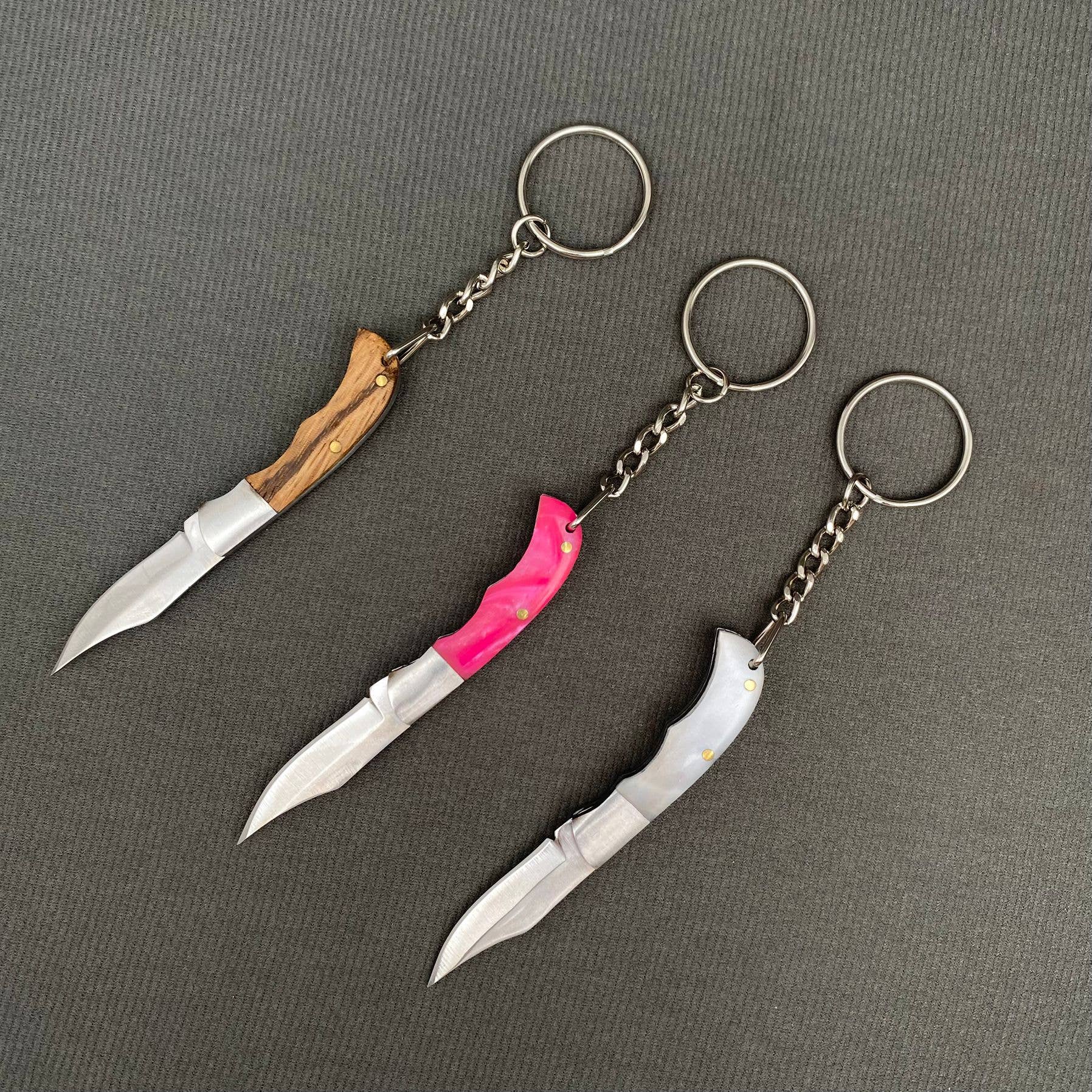Wood & Acrylic Handle Foldable Stainless Steel Knife