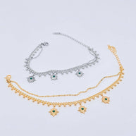 Triple Stars Pendant Double Stainless Steel Chain Bracelet