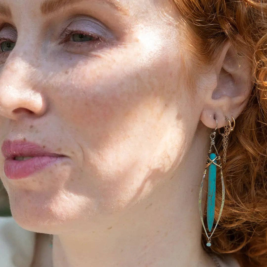 Handmade Turquoise Stalactite Earrings