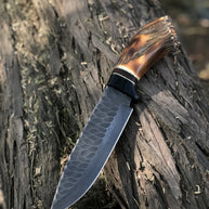 Custom Handmade Stone Texture Hand Forged 1095 High Carbon Steel Vintage Viking Knife