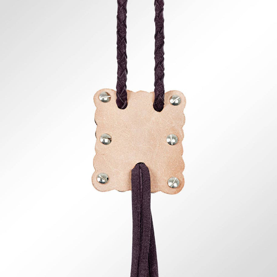 Braided Leather Bolo Silver Concho