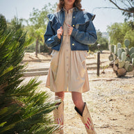 Diagonal Ruffled Denim Jacket