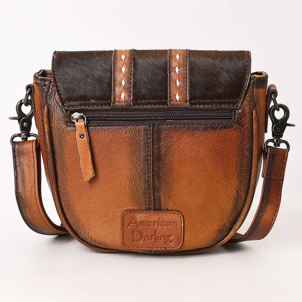 Hair-On-Hide Saddle Style Crossbody Bag