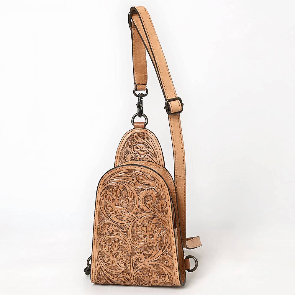 American Darling Hand-Tooled Sling Bag  ADBG1542A