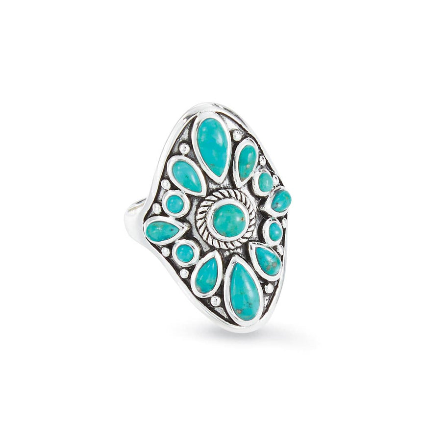 Sterling & Turquoise Cowgirl Floral Ring