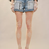 High Rise Patch Pocket Denim Shorts