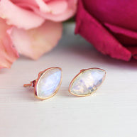 Mila Leaf Earrings - Rose Gold