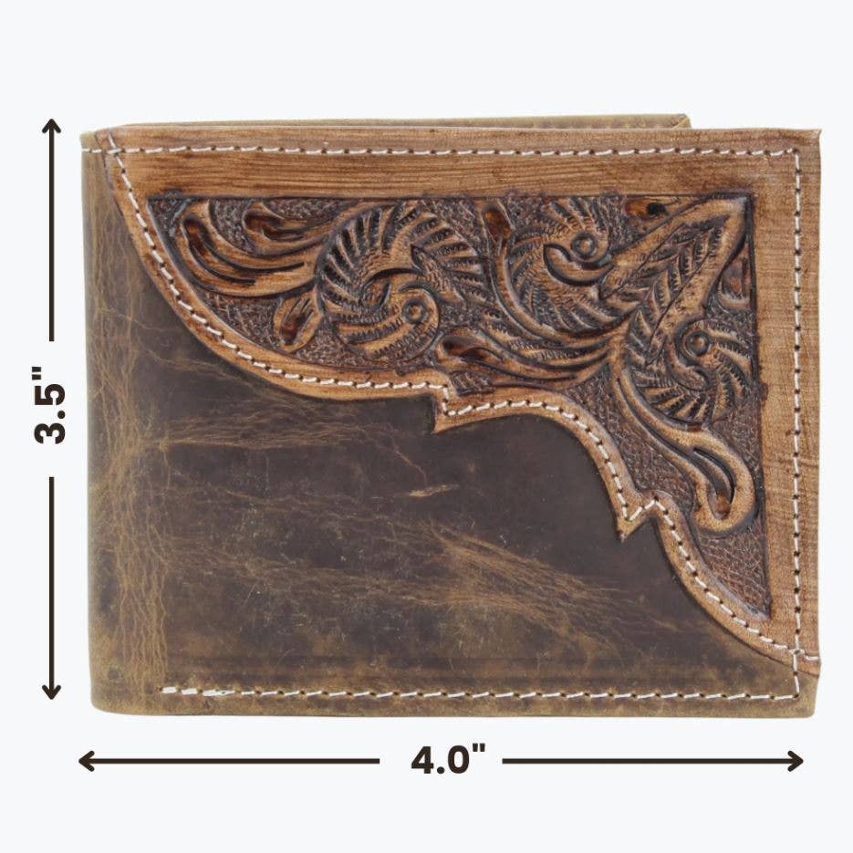 Leather Bifold Tooled Wallet