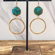 Janet Hoop Earrings Turq