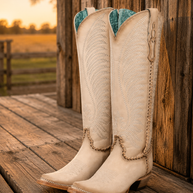 Corral Bone Embroiderey & Metallic Welt Tall Boot