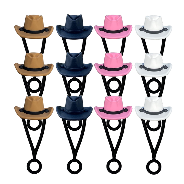 Cowboy Hat Silicone Straw Topper