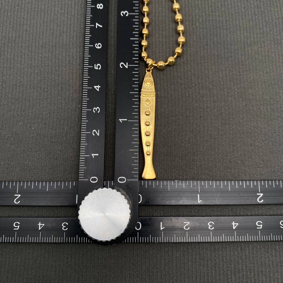 Fish Charm 18K GP S Steel Necklace