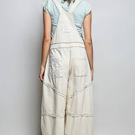 Lace Trim Adjustable Strap Overalls