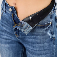 Mid-Rise Boot Cut Distressed Jean