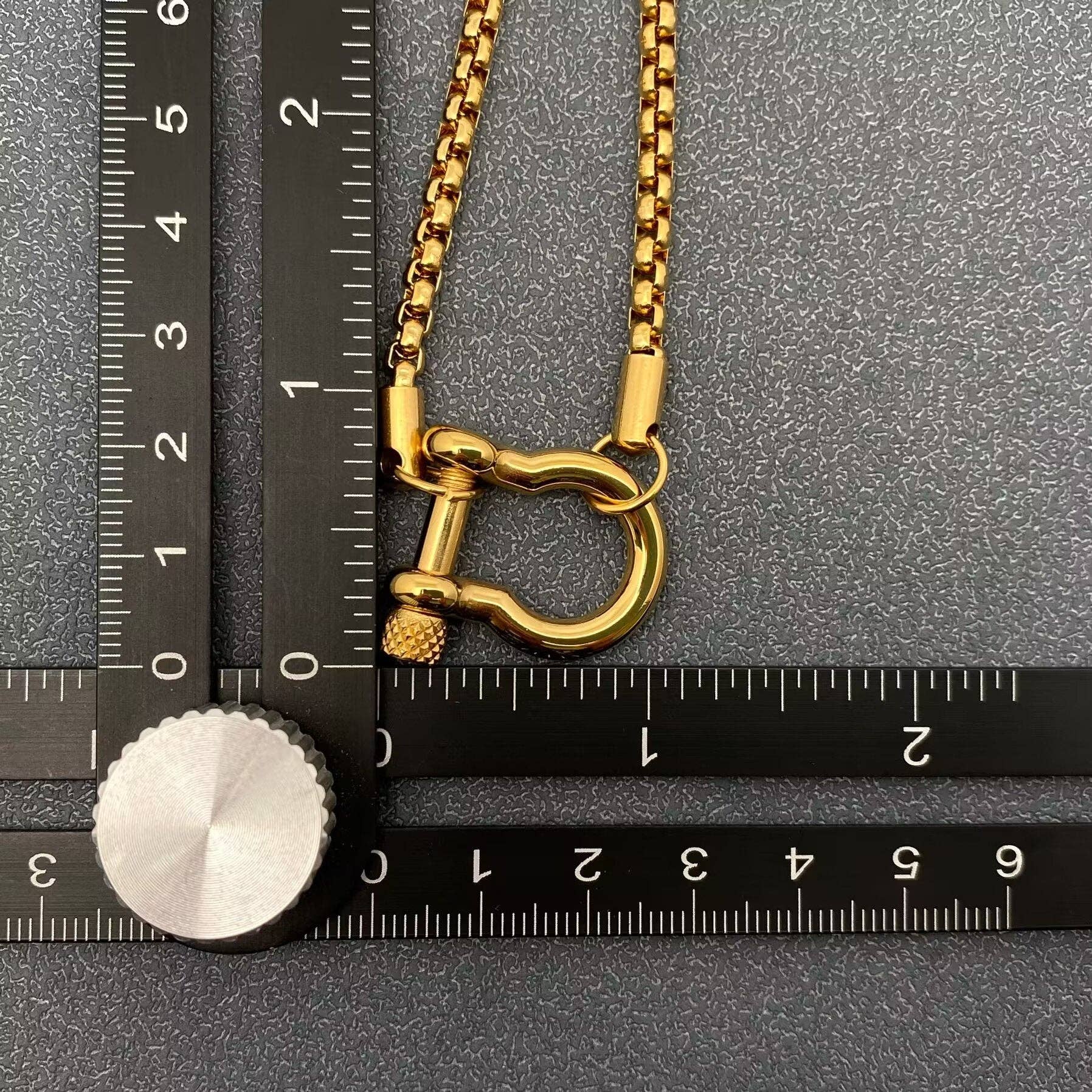 18K GP S.Steel Horseshoe Buckle Charm Necklace