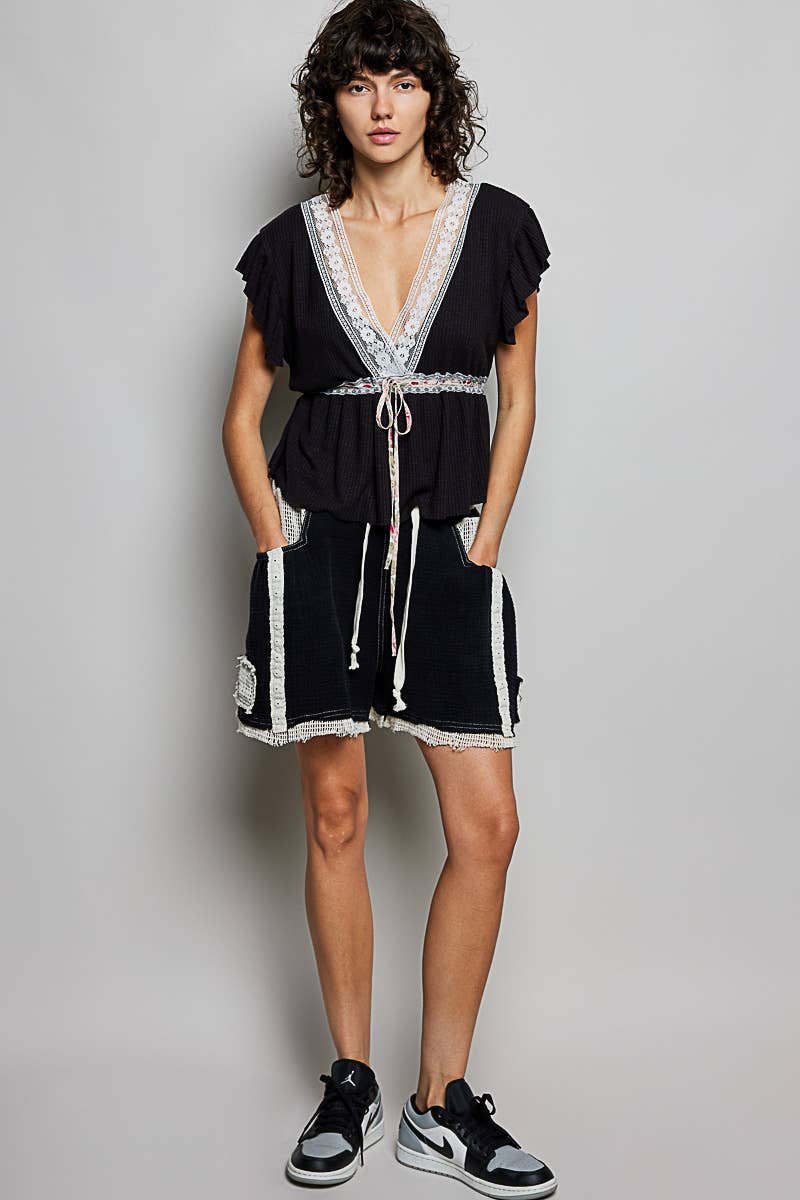 Vintage Washed Striped Shorts