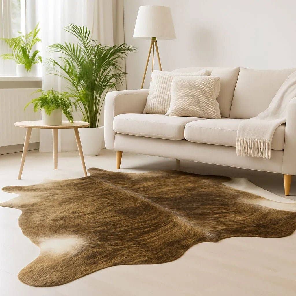 Exotic Brindle Cowhide Rug: 7x7