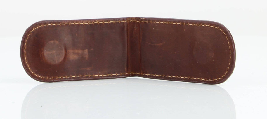 American Bison Oil Pull Up Leather Money Clip