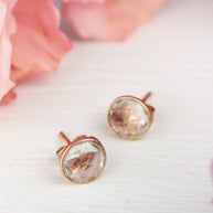 Pebble Stud Earrings - Rose Gold