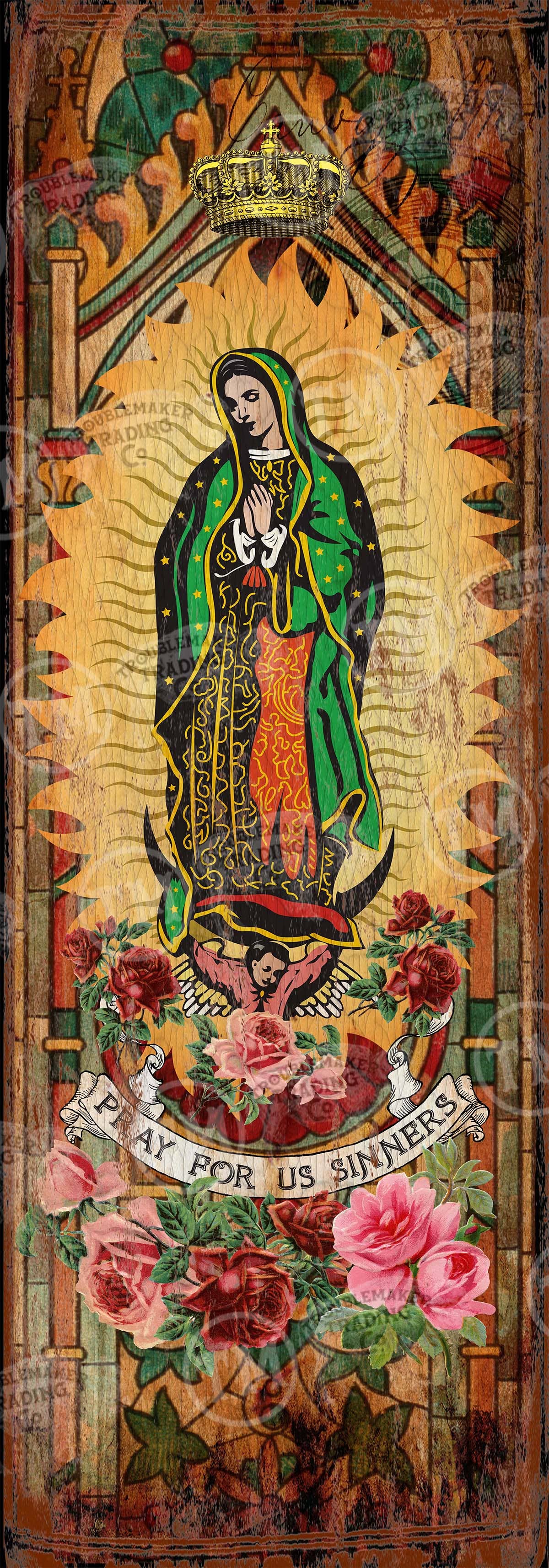 Pray for us Sinners Wood Art