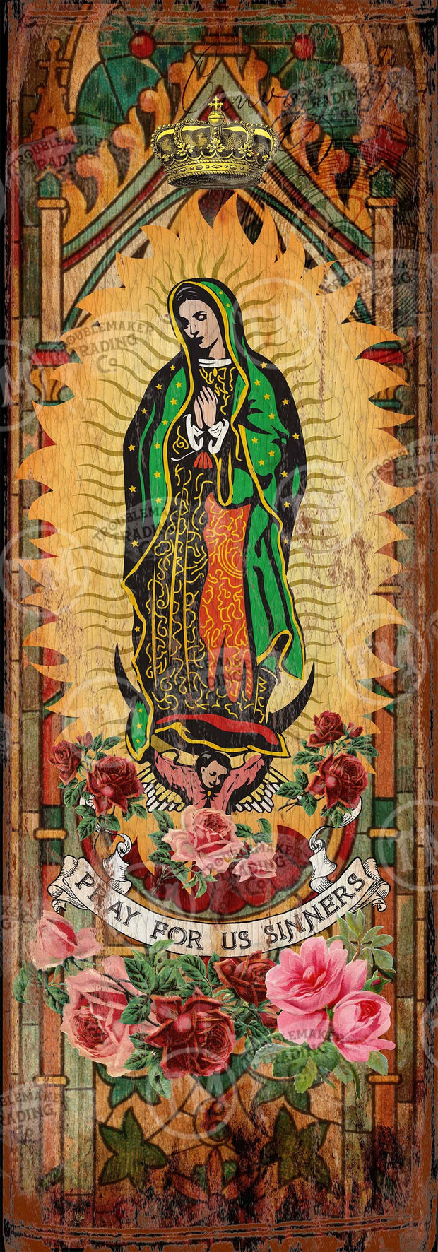 Pray for us Sinners Wood Art