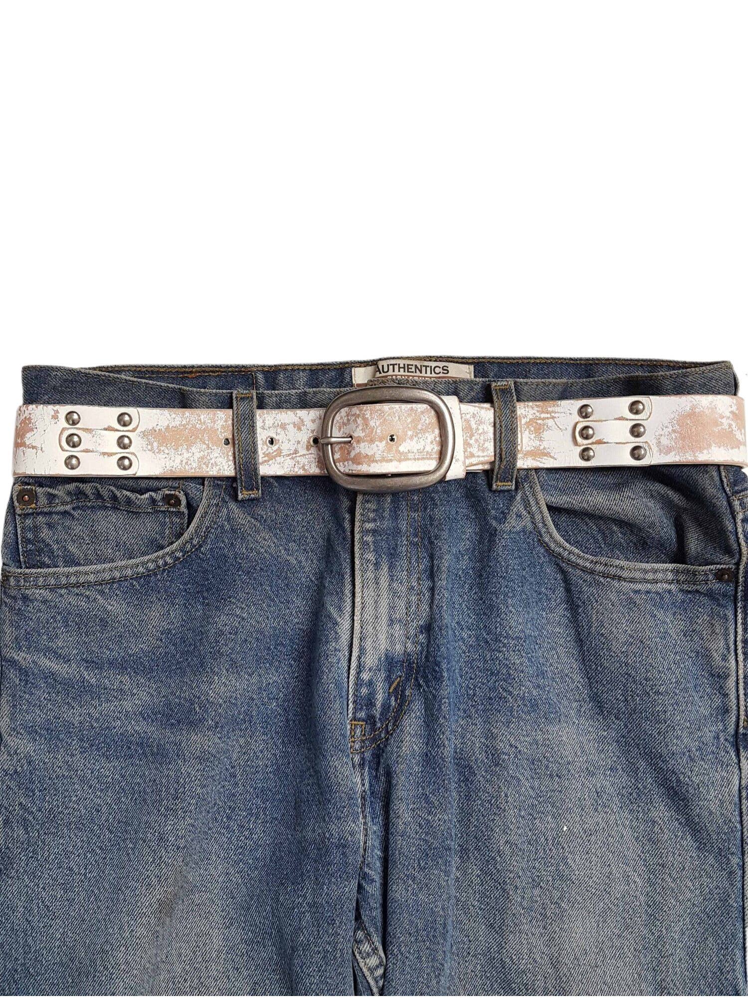 Genuine Studded Leather Belt