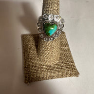 Beautiful Handmade Sonoran Mountain And Sterling Silver Adjustable HEART Ring