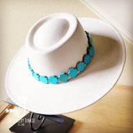 Turquoise Cross Beaded Hat Band