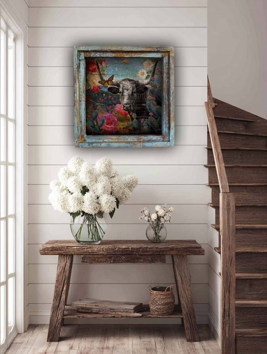 Longhorn with Pretty FLowers - 24