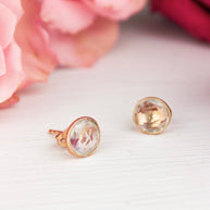 Pebble Stud Earrings - Rose Gold