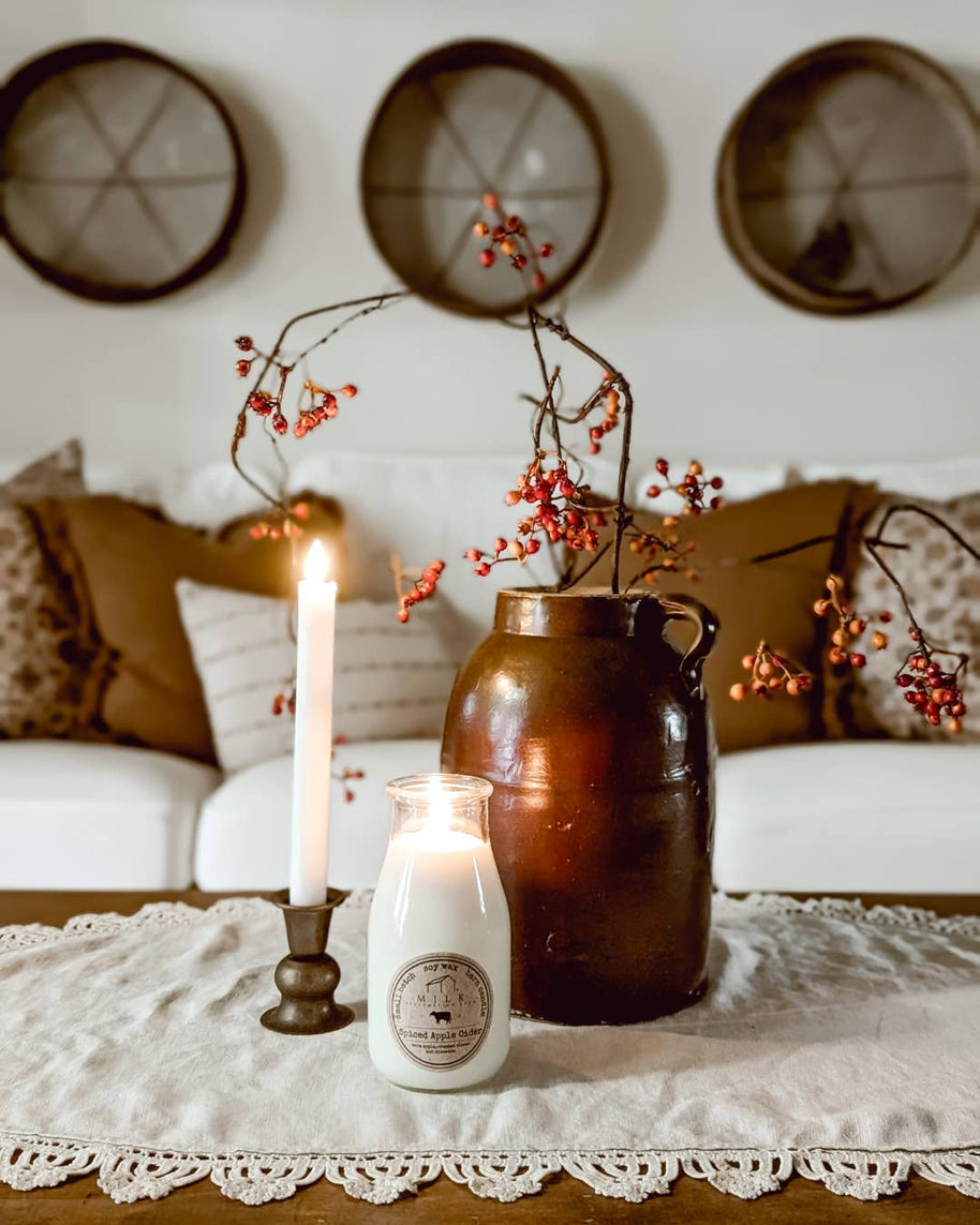 Milk Bottle Candle Spiced Apple Cider