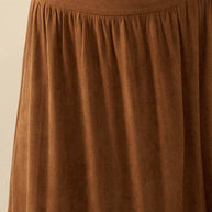 Faux Suede Tiered Maxi Skirt