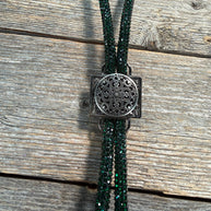 Emerald Rhinestone Bolo, Western Slide