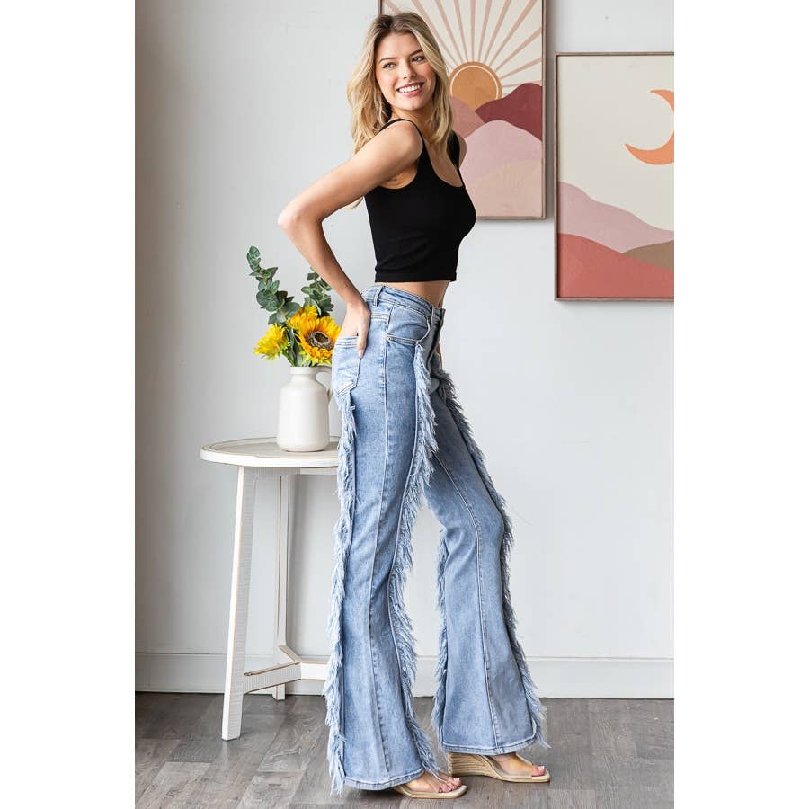 Frayed Flared Jeans