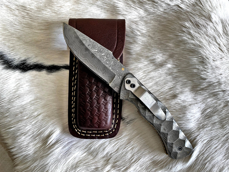 Full Damascus Steel Folding Knife TF-105