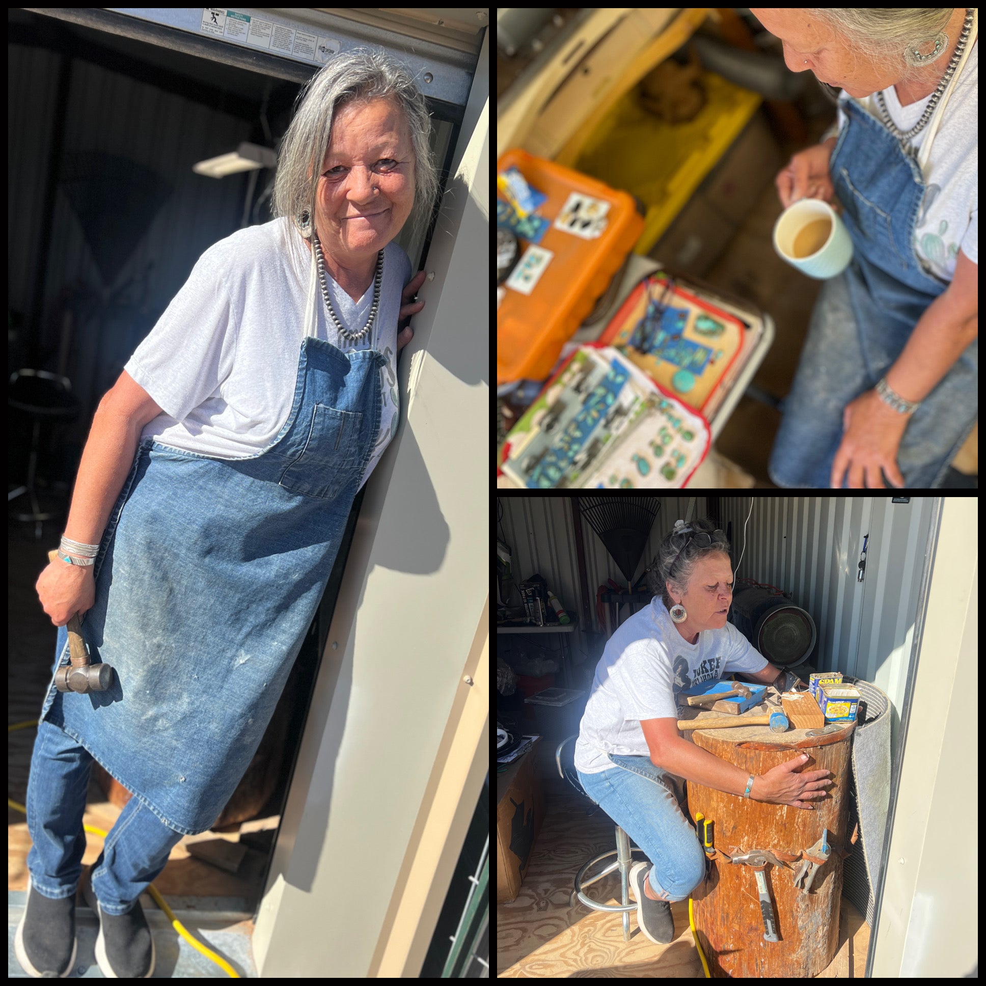 Hand Stamped Sterling Silver & Pilot Mountain Turquoise Thunderbird Pendant by Kimari Somers