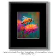 Bright Pastels of Honey Bee on Flower Art Print