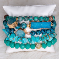 Ghana Bracelet Set African Turquoise