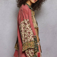 Double Gauze Patchwork Ruffle Shirt