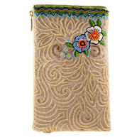 Soaring Spirit Beaded Dragonfly and Floral Crossbody Bag