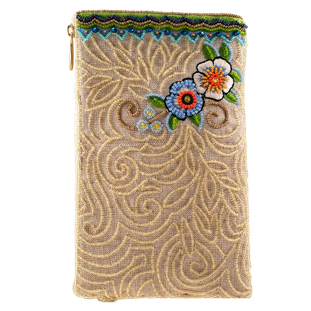 Soaring Spirit Beaded Dragonfly and Floral Crossbody Bag