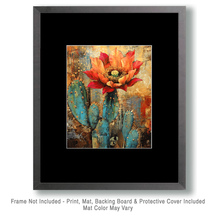 Grunge Desert Flora - Western and Southwestern Art Prints