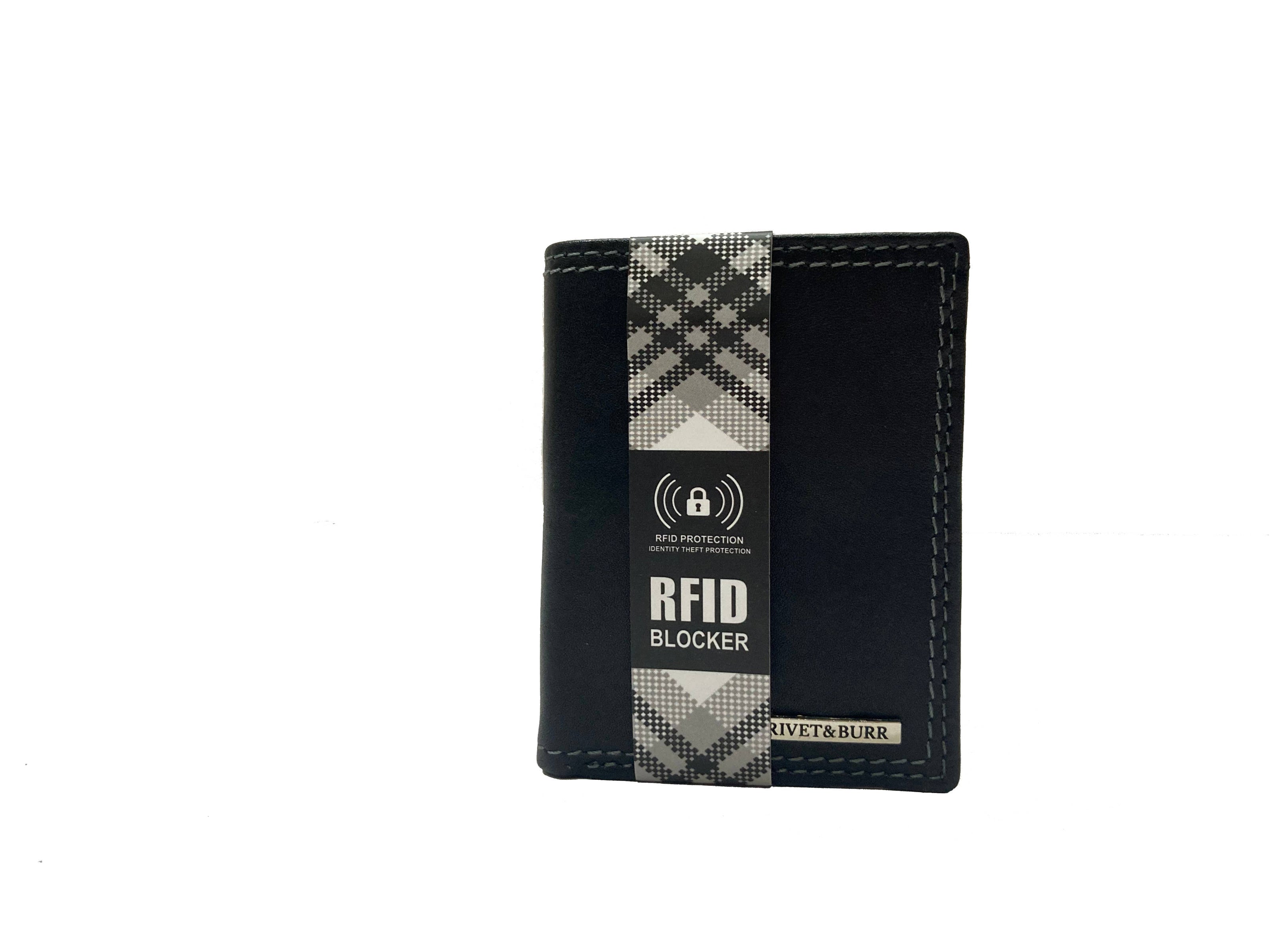 Double Stitch Leather Trifold Wallet