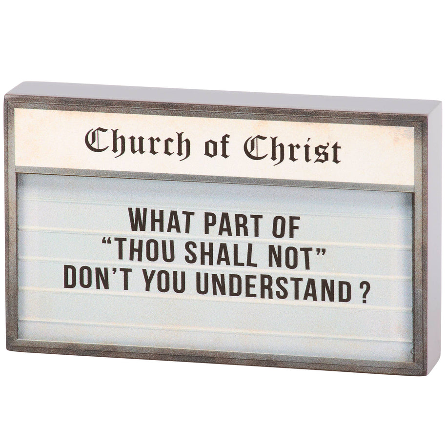 Thou Shall Not Block Sign