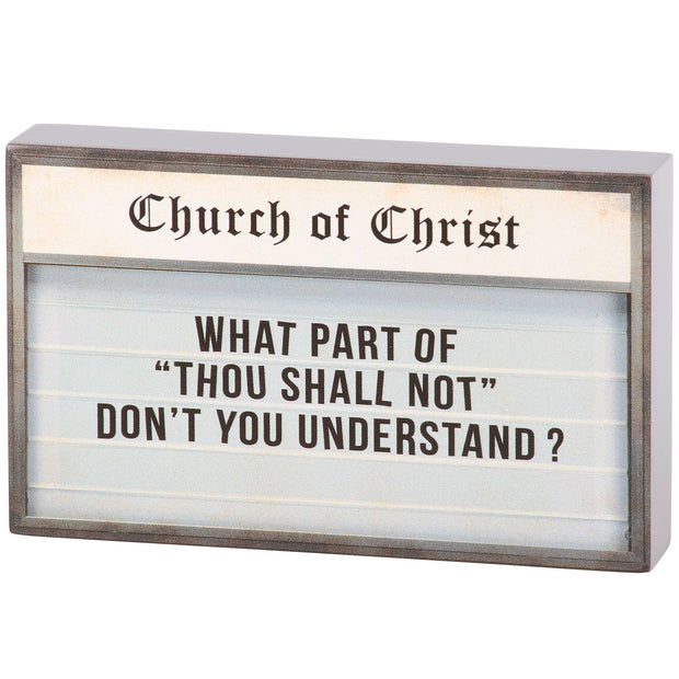 Thou Shall Not Block Sign