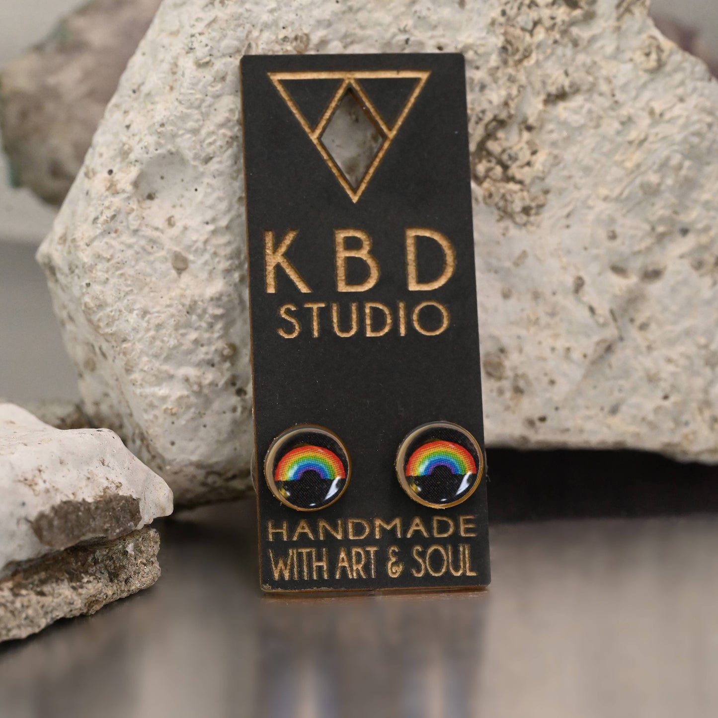 KBD Studio - Small Picture Studs (Peace Turquoise): Peace Turq