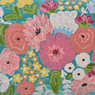 Floral Spring Turquoise Velvet Pillow 16X36