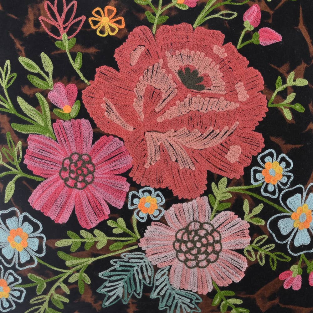 Black Velvet Camo Pillow